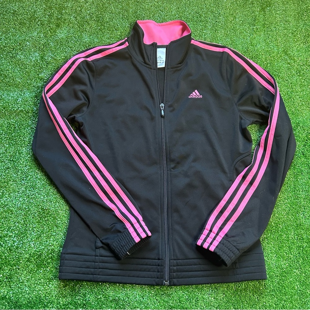adidas pink and black jacket
